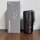 Starbucks 2026 China Ballet Silver Black 16oz SS Tumbler with keychain