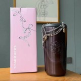Starbucks 2026 China Ballet Pink Black 16oz SS Tumbler with keychain