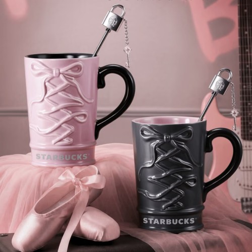 Starbucks 2026 China Ballet Pink or Black 15oz Mug with stick 
