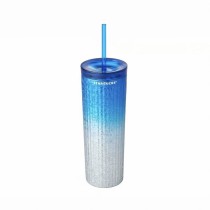 Starbucks 2026 KR Summer Blue Stripe 16oz SS Straw Tumbler 