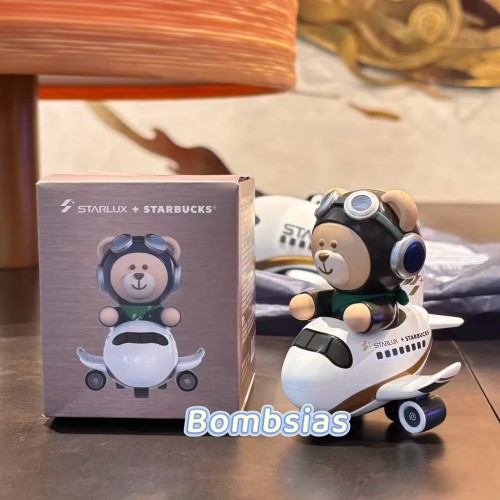 Starbucks x Starlux 2026 TW pilot bear display toy 