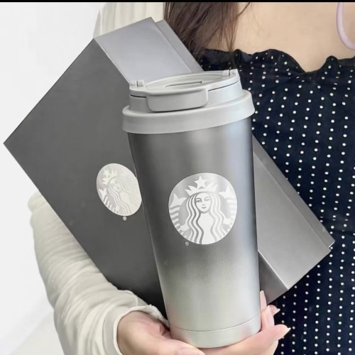 Starbucks 2026 China Black Silver Siren Logo 17oz SS Tumbler with gift box 