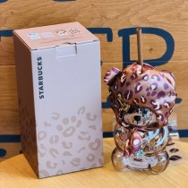Starbucks 2026 China leopard print Brown Bear Glass Cup