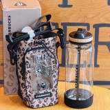 Starbucks 2026 China leopard print 35oz Plastic Tumbler with sleeve