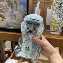Starbucks 2026 KR Summer Blue Bear Glass Cup