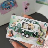 Starbucks 2026 China Bearista Coffee Car Fridge magnet with pin uncovered card 