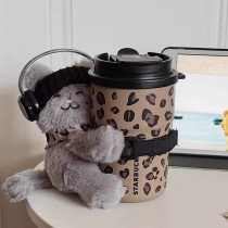 Starbucks 2026 China leopard print 12oz SS Tumbler with cat toy sleeve 