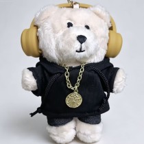 Starbucks 2026 China Mini yellow earphones bear toy keychain 