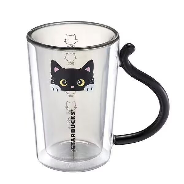 Starbucks 2026 TW Halloween Black Cat Glass Cup 
