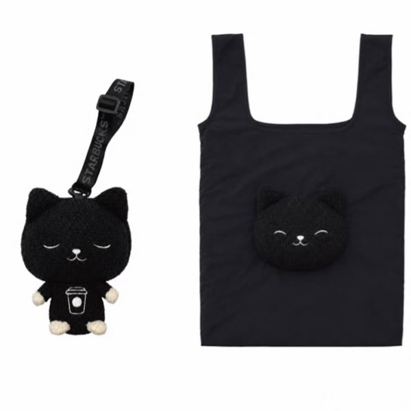 Starbucks 2026 TW Halloween black cat storage bag‌