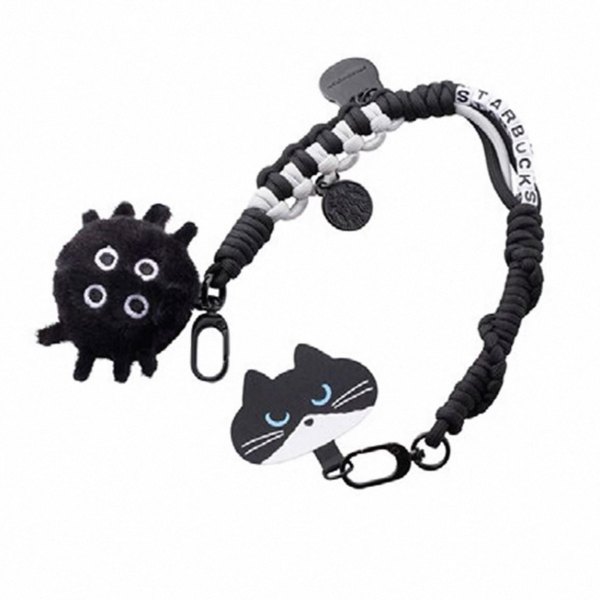 Starbucks 2026 TW Halloween black cat phone chain 
