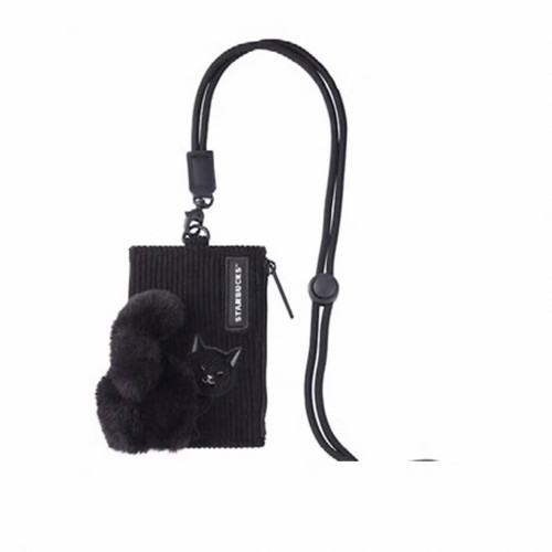 Starbucks 2026 TW Halloween black cat tail card holder 