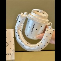 Starbucks 2026 China polka dots white 9oz ss tumbler with handle