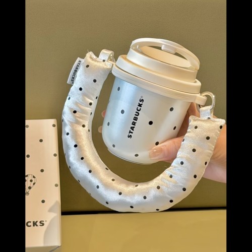 Starbucks 2026 China polka dots white 9oz ss tumbler with handle