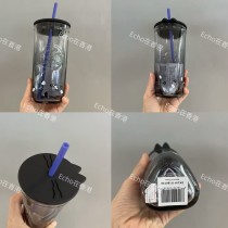 Starbucks 2026 HK Halloween ghost cat triangle straw glass cup 