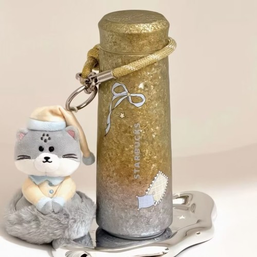 Starbucks 2026 China Sweet Dream Party yellow 14oz Titanium cup with bear toy 