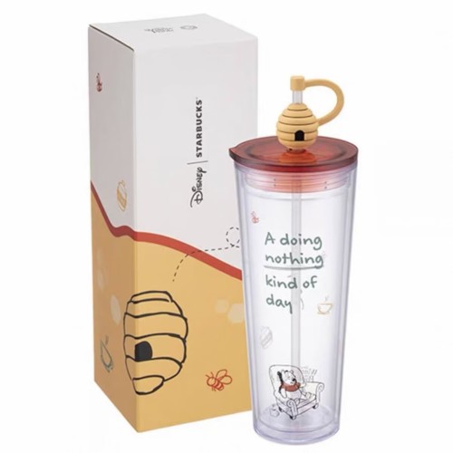Starbucks 2026 TW Winnie the Pooh honey 24oz Plastic Tumbler with topper