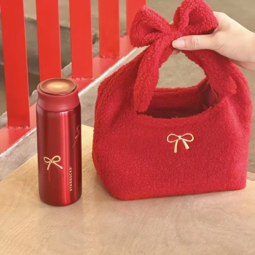 Starbucks 2026 China Christmas red 12oz ss tumbler with red bag 