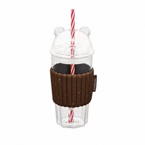 Starbucks 2026 KR Christmas Clear 17oz straw glass cup 