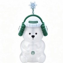 Starbucks 2026 TW Christmas green earmuffs 20oz glass cup