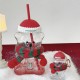 Starbucks 2026 China Christmas Red Hat Scarf Bear Glass Cup with red hat bear keychain ship after 3rd Nov.