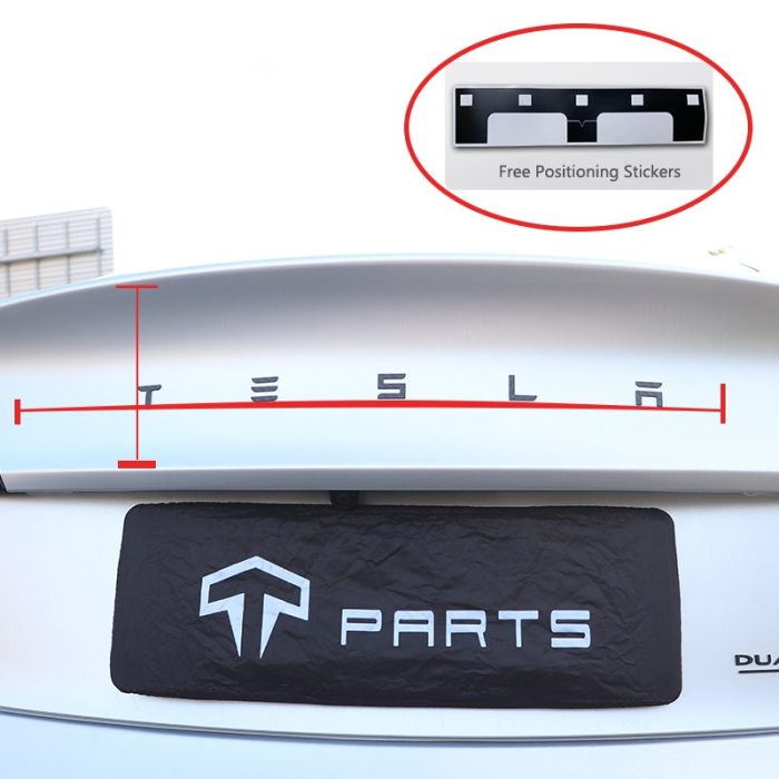 Letter Logo Sticker Carbon Fiber Tail Label For Tesla Model3/Y