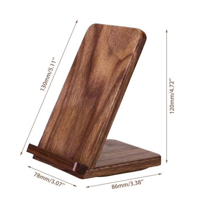 WAT Wooden Qi Wireless Charger Phone Stand 10W