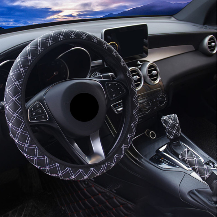 Car Steering Wheel Cover Accessories Interior Leather Cubre Volante Deportivo Pokrowiec Na Kierownice Universal Coprivolante