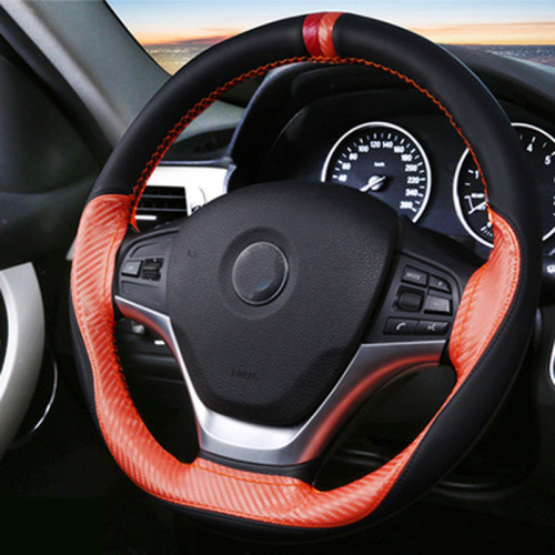 Carbon Fiber Car Steering Wheel Cover Carro Volant Voiture Funda Volante Stuurhoes