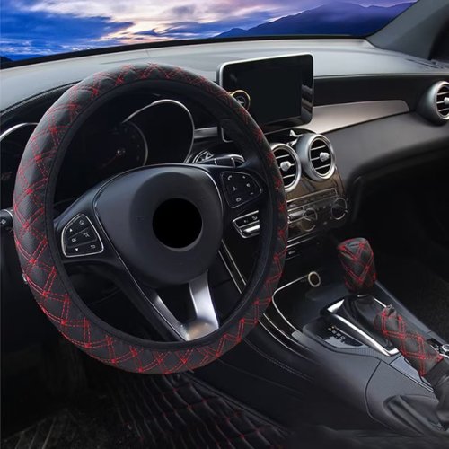 Car Steering Wheel Cover Accessories Interior Leather Lightweight fabric to reduce weight Na Kierownice Universal Coprivolante