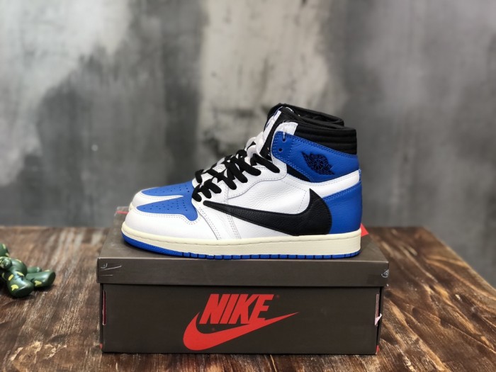 Us 150 00 Travis Scott X Fragment X Air Jordan 1 High Og Sp Military Blue Www Comingfashions Com