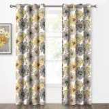 Multicolor Flower Pattern Printed Blackout Curtain (1 Panel)