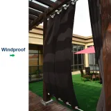 Outdoor Curtain Drape with Double Grommets on Top and Bottom for Extra Wide Outdoor Patio (1 Panel)