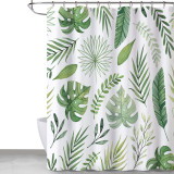 Banana Leaf Pattern Printed Waterproof Shower Curtain