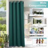 Windproof Outdoor Curtains with Top & Bottom Grommets for Porch, Patio Door(1 Panel)