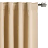 Gold Wave Lines Peacock Tail Pattern Printed Velvet Curtain (1 Panel)