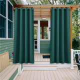 Outdoor Curtain Drape with Double Grommets on Top and Bottom for Extra Wide Outdoor Patio (1 Panel)