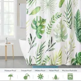 Banana Leaf Pattern Printed Waterproof Shower Curtain