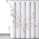 Floral Pattern Printed White Shower Curtain