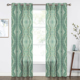 Tree Stripe Pattern Faux Linen Semi-sheer (1 Panel)