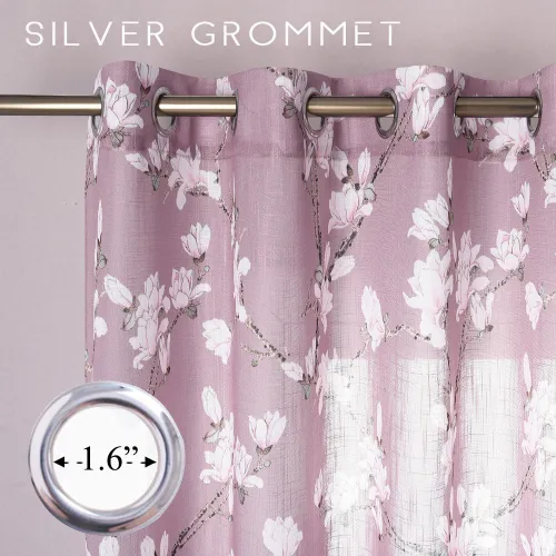 Farmhouse Floral Botanical Voile Sheer Curtain(1 Panel)
