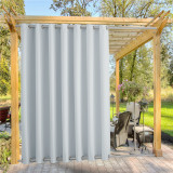 Outdoor Curtain Drape with Double Grommets on Top and Bottom for Extra Wide Outdoor Patio (1 Panel)