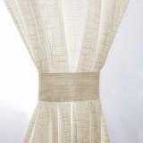 Linen Textured Semi Sheer Door Curtain with Tiebacks (1 Panel)