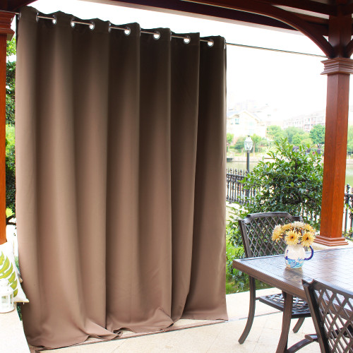Extra Wide Blackout Waterproof Outdoor Curtain for Patio/Front Porch (1 Panel)