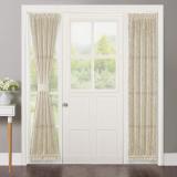 Linen Textured Semi Sheer Door Curtain with Tiebacks (1 Panel)