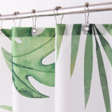 Banana Leaf Pattern Printed Waterproof Shower Curtain