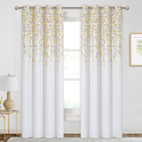 Raining Flowers Heat Insulated Blackout Curtain (1 Panel)