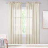 Linen Textured Semi Sheer Curtain (1 Panel)