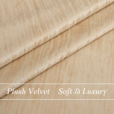 Gold Foil Line Striped Pattern Printed Velvet Curtain (1 Panel)