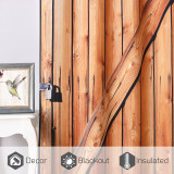 County Wooden Barn Door Pattern Blackout Curtain (Set of 2 Panels)